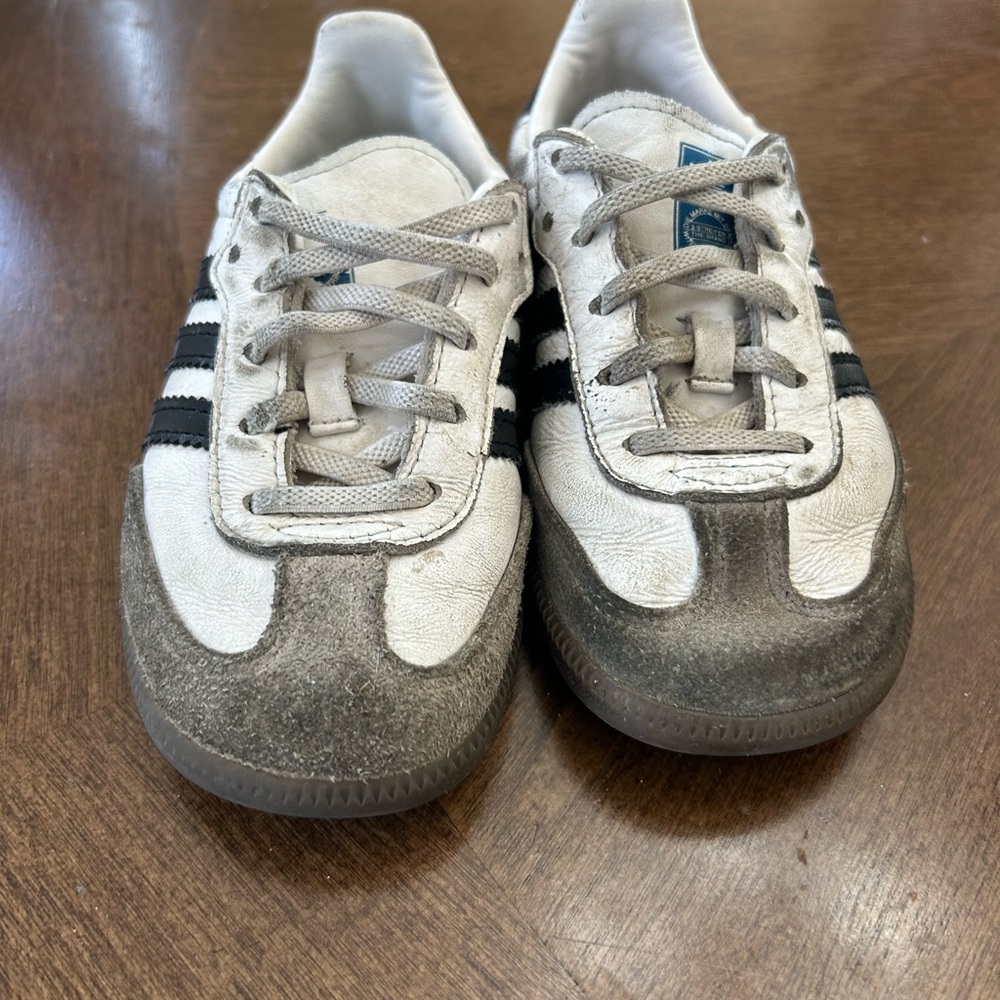 Adidas Kids White and Gray Sneakers